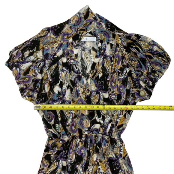 NEW IRO Damie Silk Multicolor Paisley Puff Sleeve Surplice Neckline - Picture 15 of 16